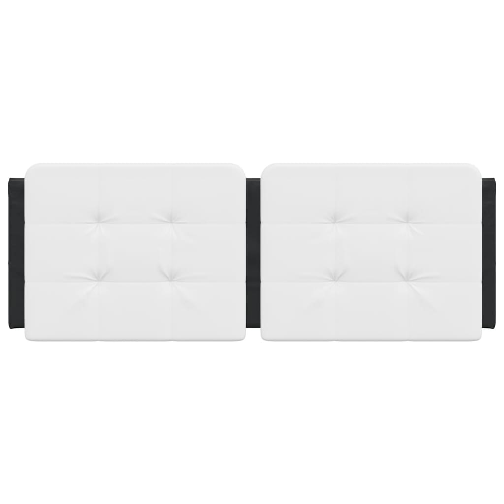 Headboard Cushion Black and White Faux Leather, Foam Double