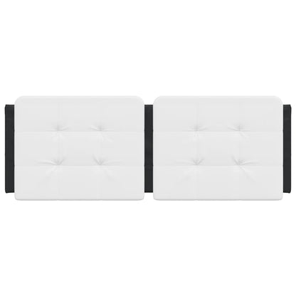 Headboard Cushion Black and White Faux Leather, Foam Double