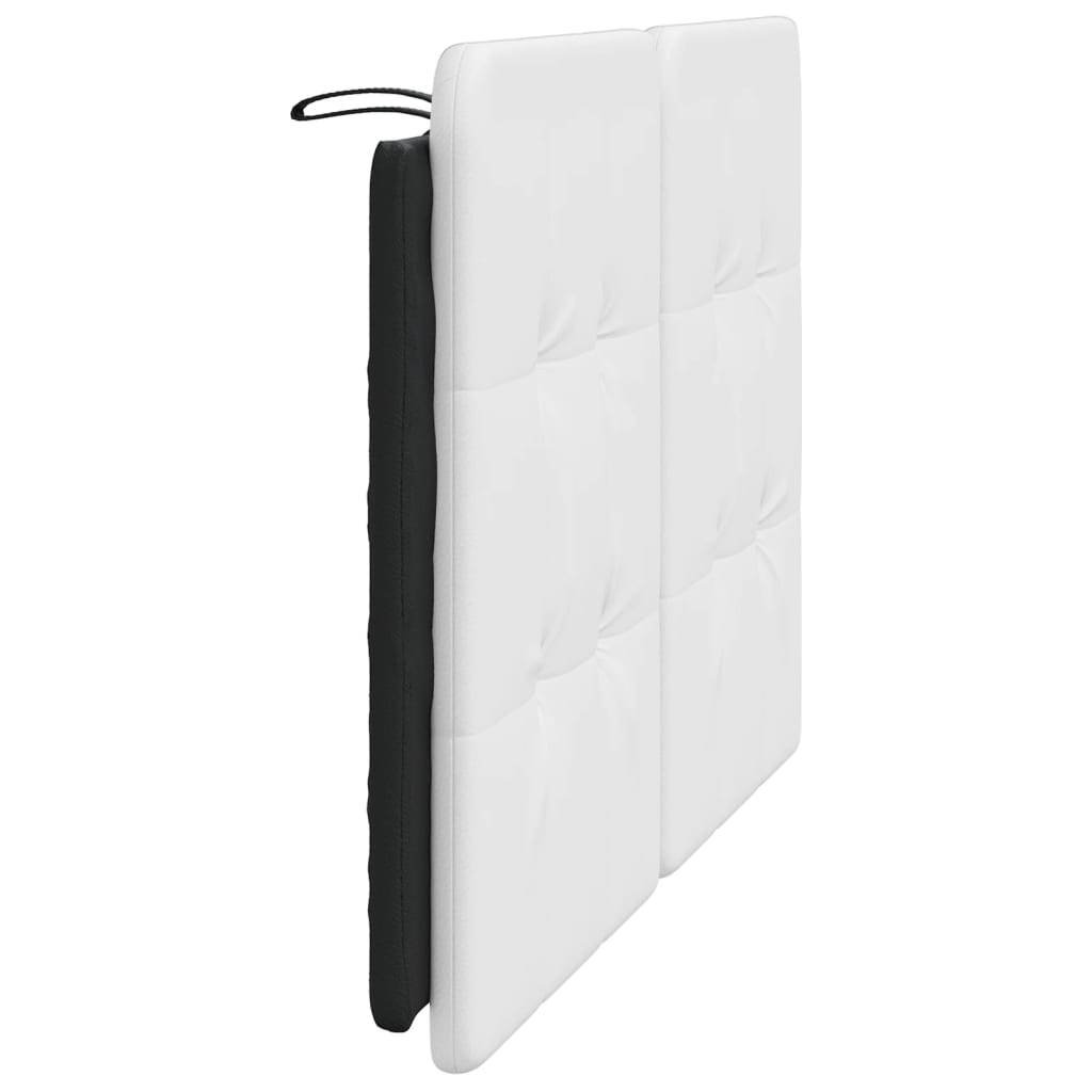 Headboard Cushion Black and White Faux Leather, Foam Double