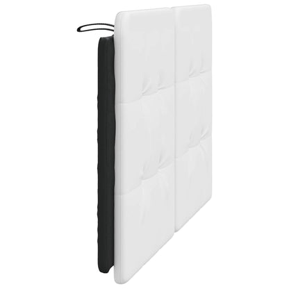 Headboard Cushion Black and White Faux Leather, Foam Double