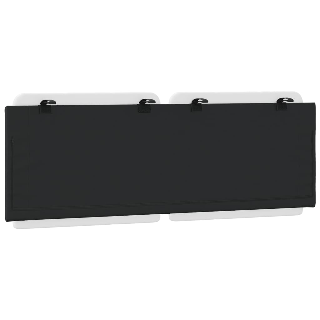 Headboard Cushion Black and White Faux Leather, Foam Double