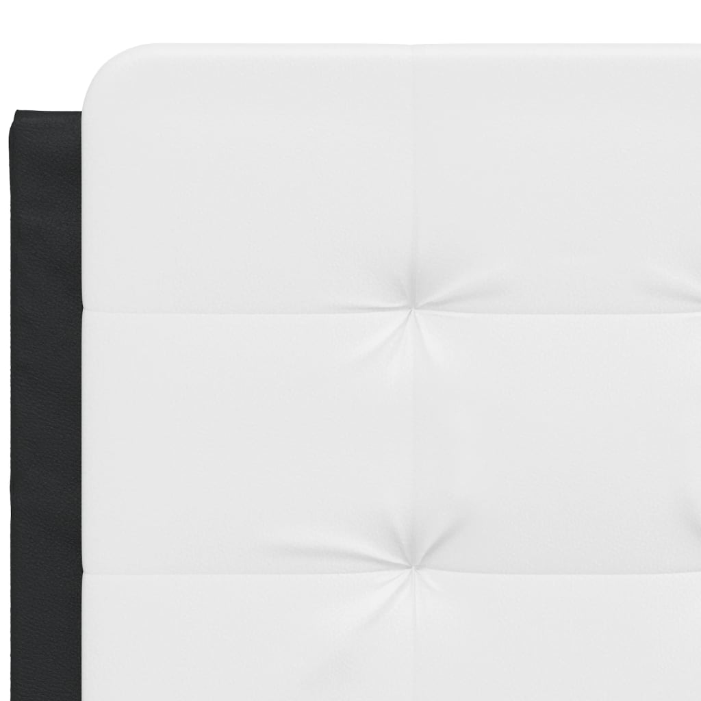 Headboard Cushion Black and White Faux Leather, Foam Double