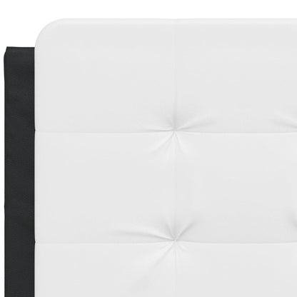 Headboard Cushion Black and White Faux Leather, Foam Double