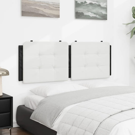 Headboard Cushion Black and White Faux Leather, Foam Double