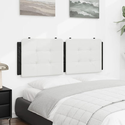 Headboard Cushion Black and White Faux Leather, Foam Double