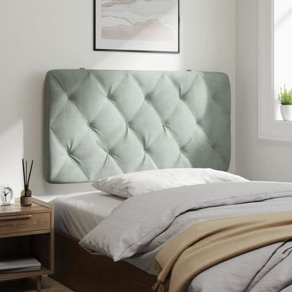 Headboard Cushion Light grey Velvet (100% polyester), Foam Standard