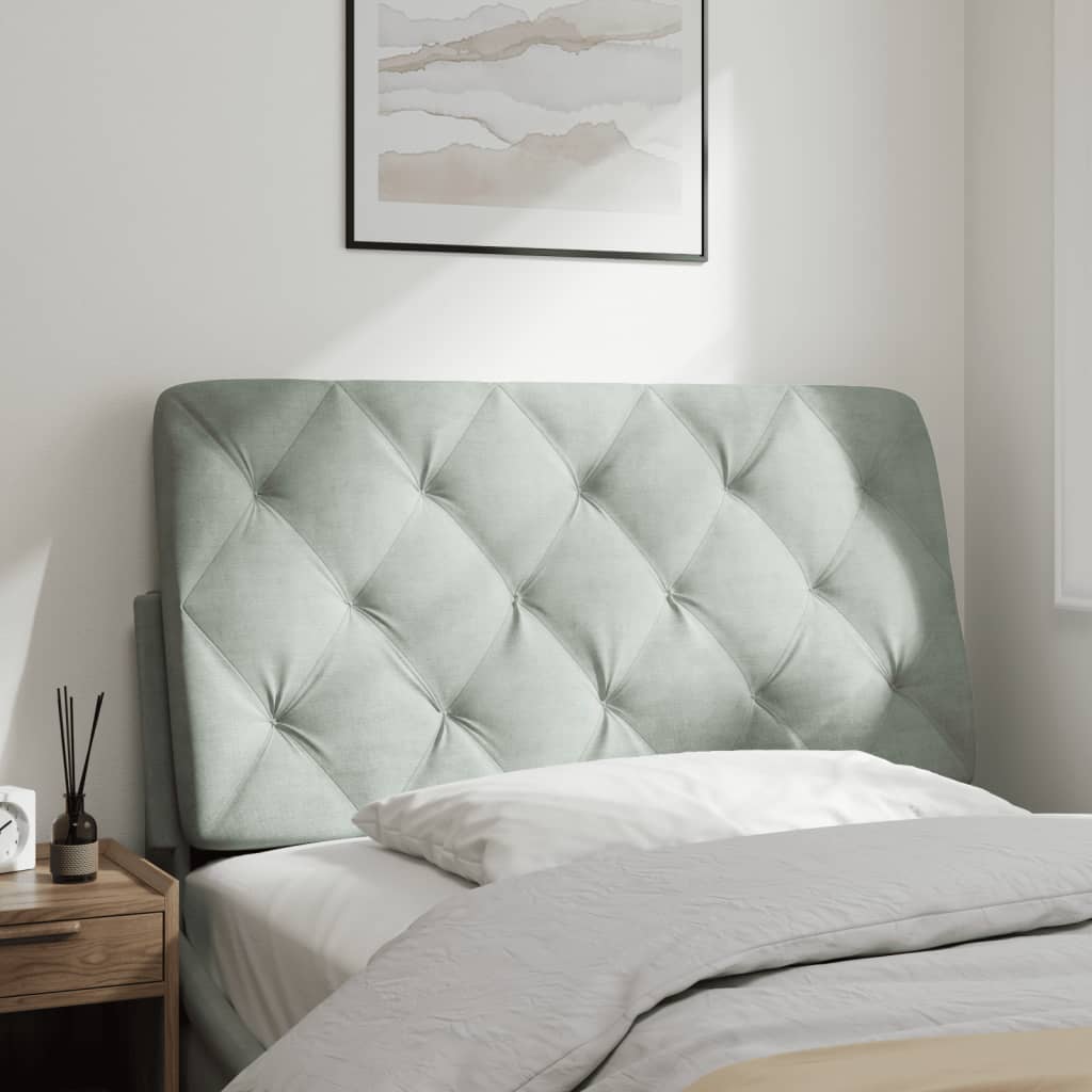 Headboard Cushion Light grey Velvet (100% polyester), Foam Standard