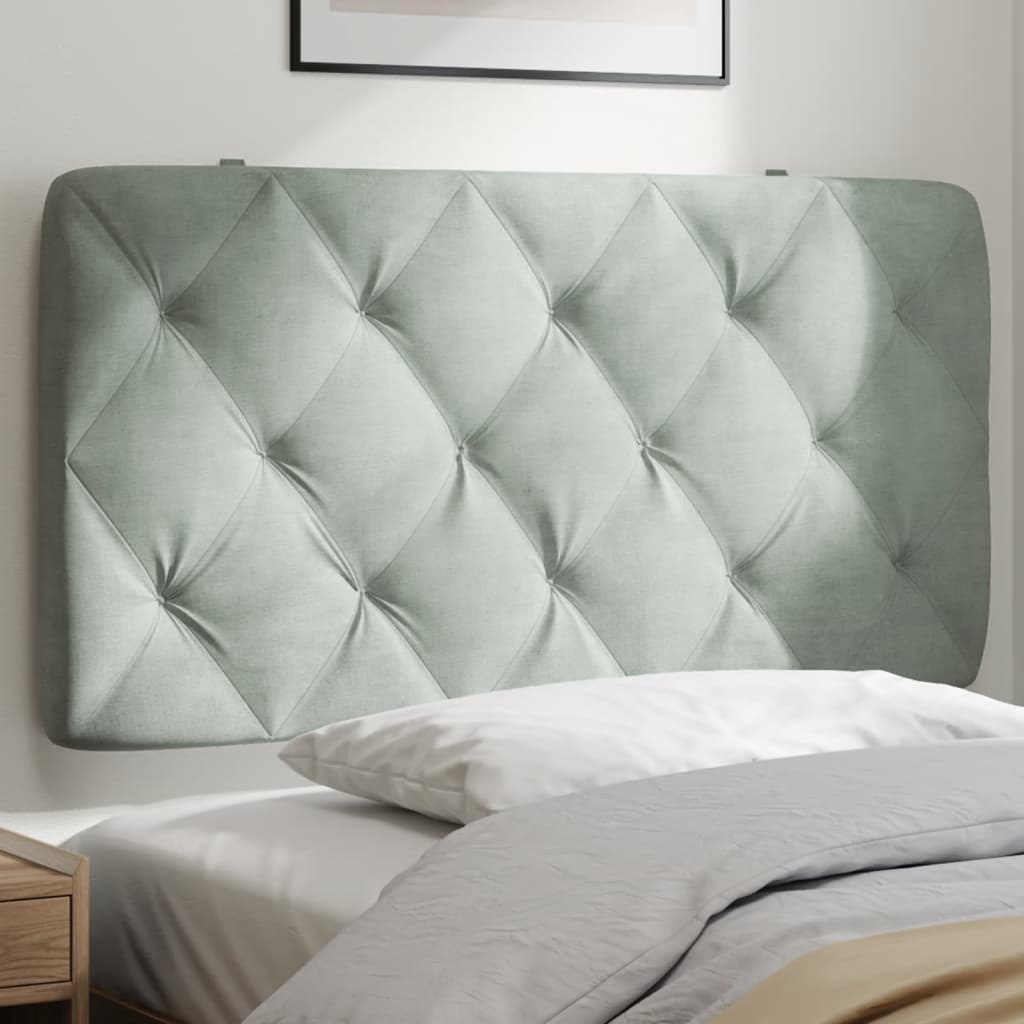 Headboard Cushion Light grey Velvet (100% polyester), Foam Standard