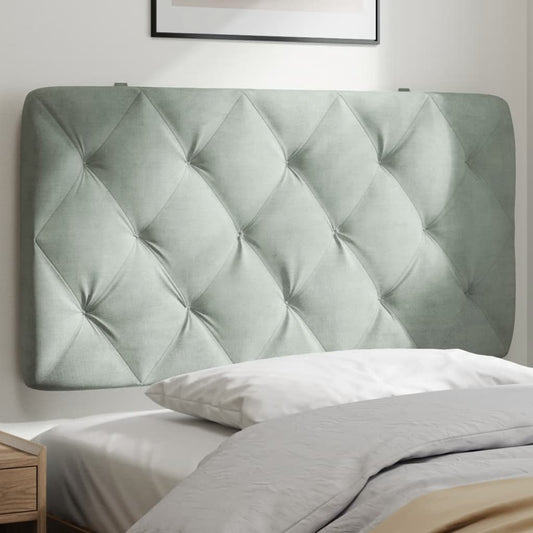 Headboard Cushion Light grey Velvet (100% polyester), Foam Standard