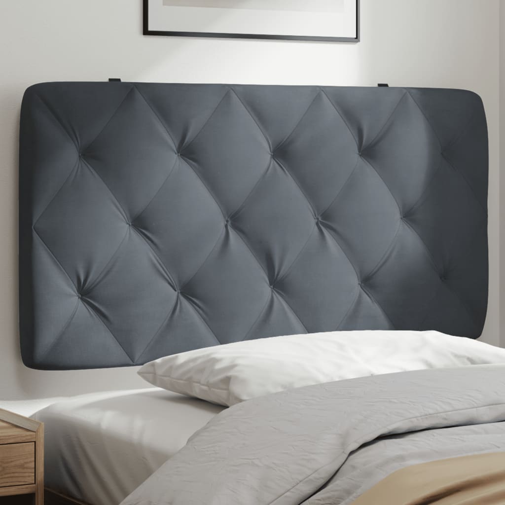 Headboard Cushion Dark Gray Velvet (100% polyester) 39.4 inches