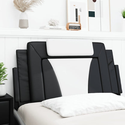 Headboard Cushion Black and White Faux leather 39.4 inches wide