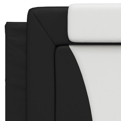Headboard Cushion Black and White Faux leather 39.4 inches wide