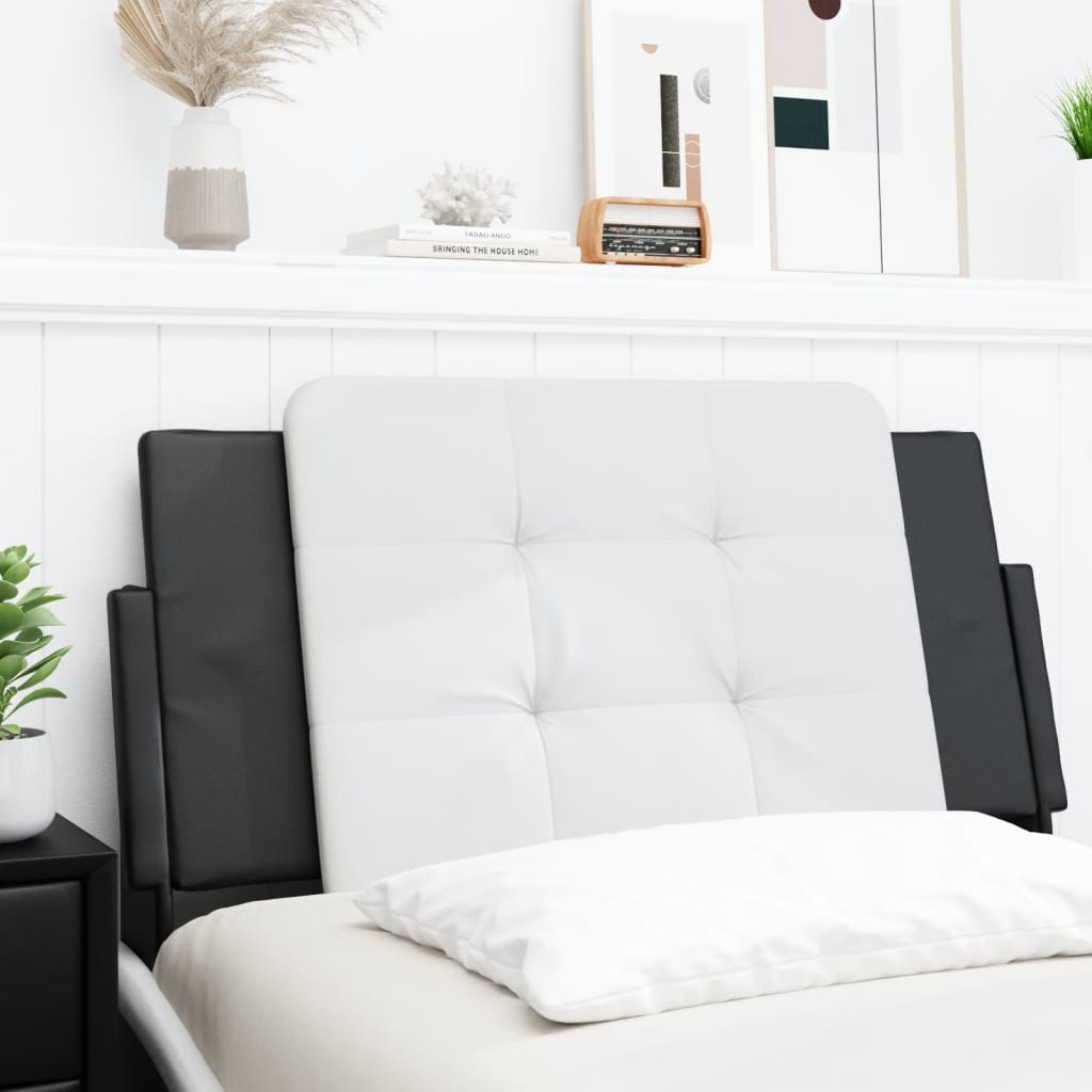 Headboard Cushion Black and White Faux leather 39.4 in wide