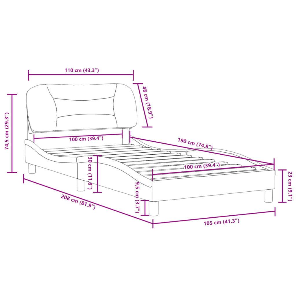 Bed Frame Dark grey
