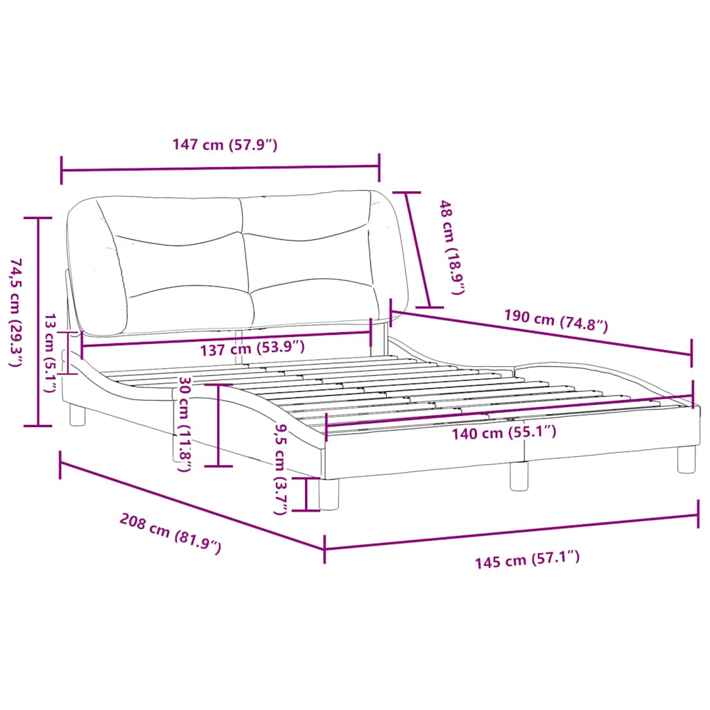 Bed Frame Dark Grey