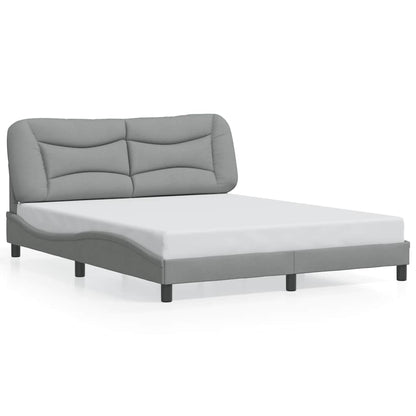Bed Frame without Mattress "Hvar" Light Gray 59.8"x79.9" Fabric