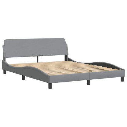 Bed Frame without Mattress "Hvar" Light Gray 59.8"x79.9" Fabric