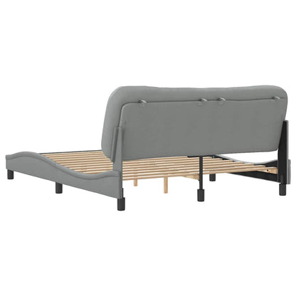 Bed Frame without Mattress "Hvar" Light Gray 59.8"x79.9" Fabric