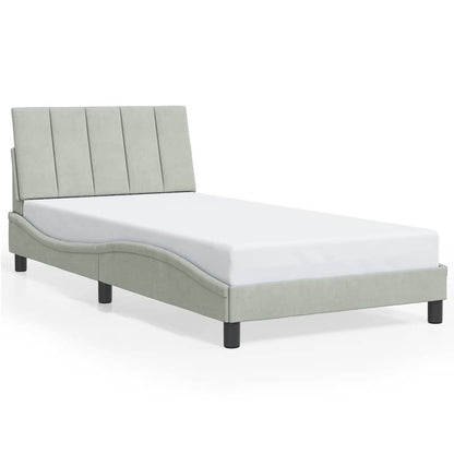 Bed Frame Light grey Velvet Twin Appealing Design Bed Frame