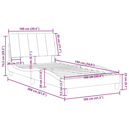 Bed Frame Light grey Velvet Twin Appealing Design Bed Frame