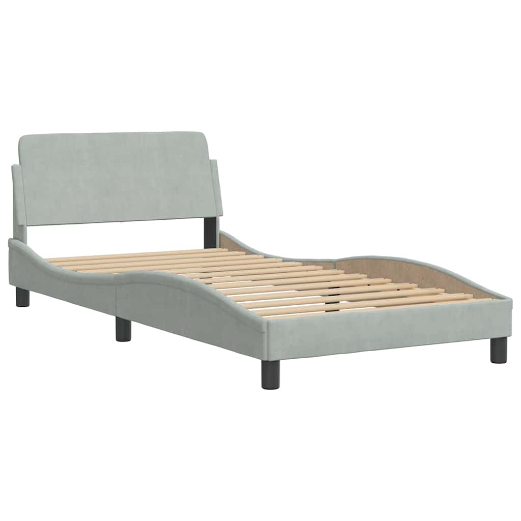 Bed Frame Light grey Velvet Twin Appealing Design Bed Frame