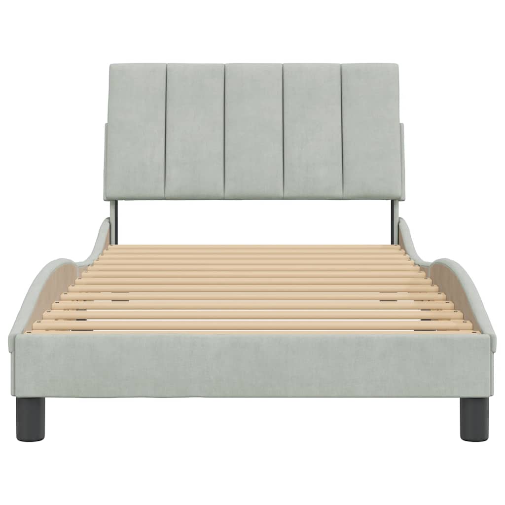 Bed Frame Light grey Velvet Twin Appealing Design Bed Frame