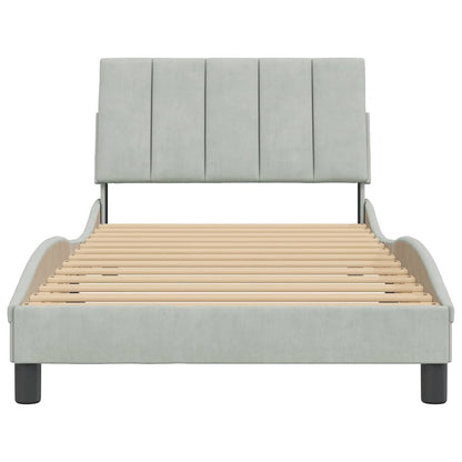 Bed Frame Light grey Velvet Twin Appealing Design Bed Frame