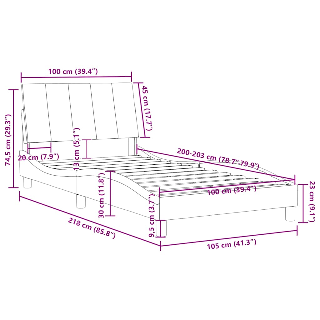 Bed Frame Light Gray