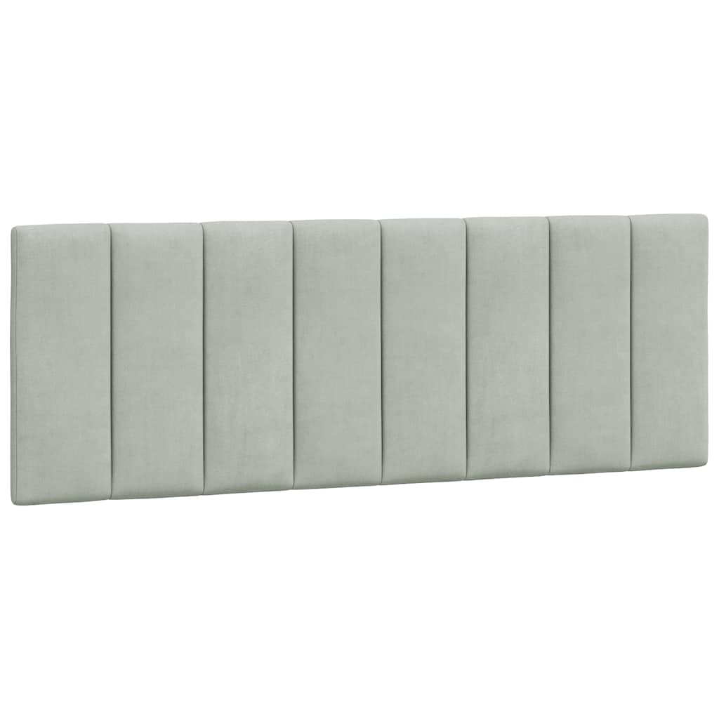 Bed Frame Light Grey Velvet, Metal, Solid Pine Wood, Plywood