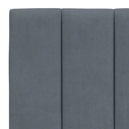 Bed Frame without Mattress "Hanko" Dark Gray 53.9"x74.8" Velvet