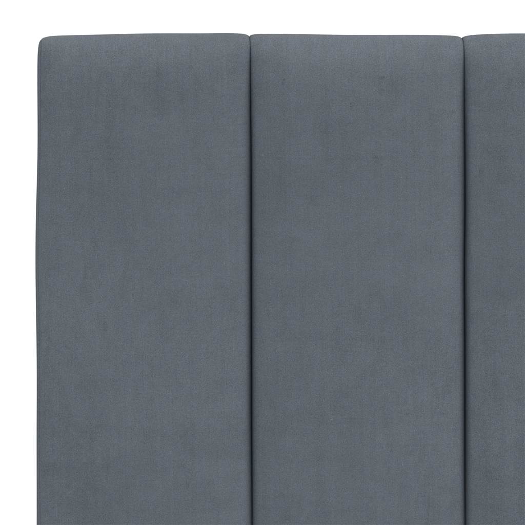 Bed Frame without Mattress "Hanko" Dark Gray 53.9"x74.8" Velvet
