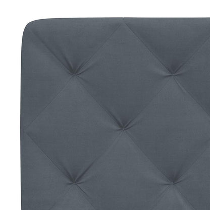 Bed Frame Dark grey Velvet, metal, solid pine wood, plywood Single