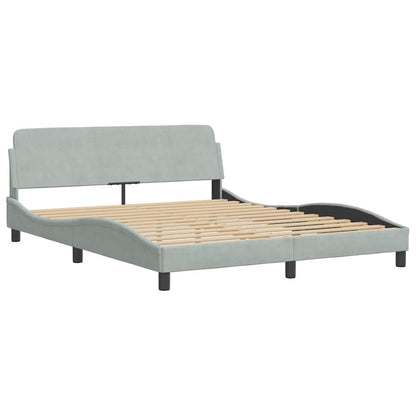 Bed Frame Light Grey Velvet Queen Bed Frame Rectangular