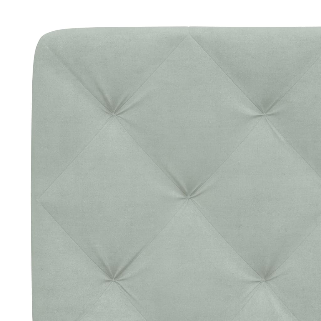 Bed Frame Light Grey Velvet Queen Bed Frame Rectangular