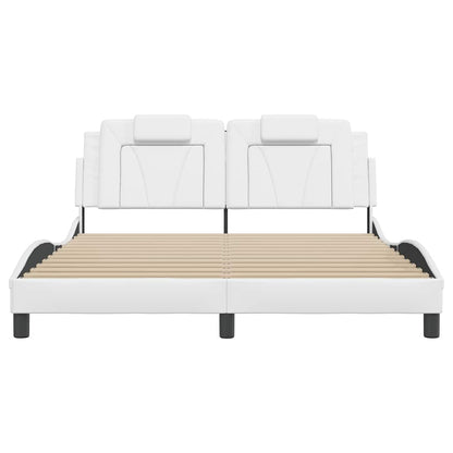 Bed Frame "Viana" without Mattress White 59.8"x79.9" Faux Leather