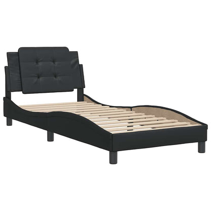 Bed Frame Black Faux leather Single Durable Bed Frame