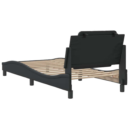 Bed Frame Black Faux leather Single Durable Bed Frame