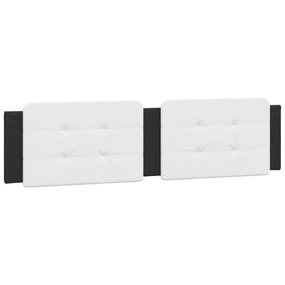 Bed Frame Black and White Faux Leather Full Durable Bed Frame