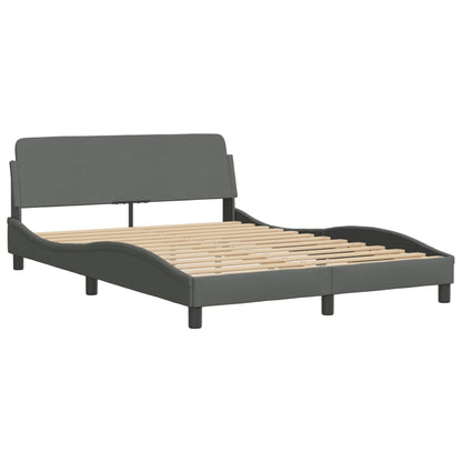Bed Frame Dark Grey Polyester Full Bed Frame Waveform Modern