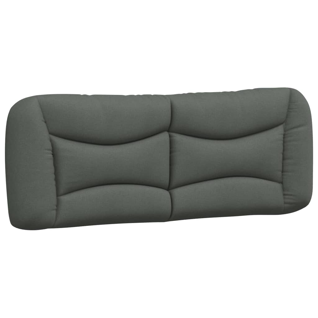 Bed Frame Dark Grey Polyester Full Bed Frame Waveform Modern