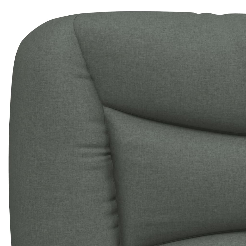 Bed Frame Dark Grey Polyester Full Bed Frame Waveform Modern