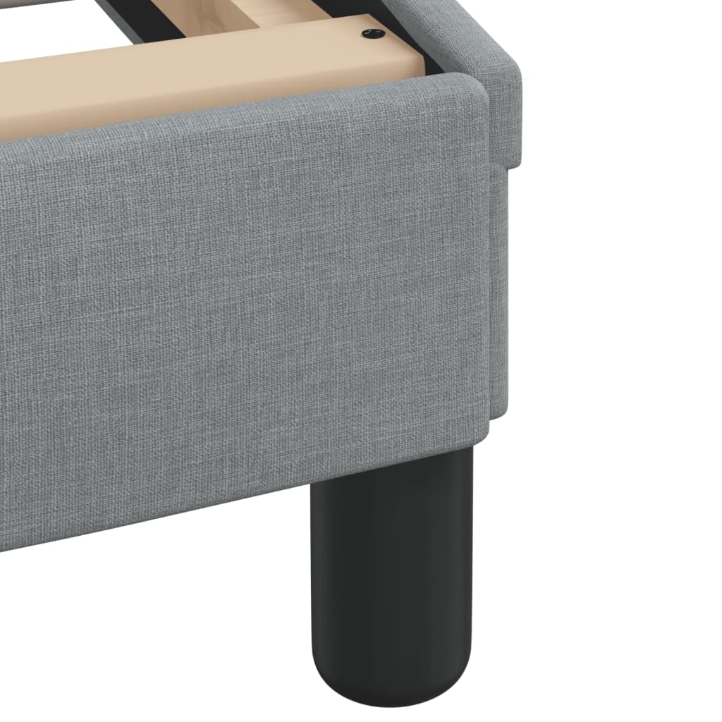 Bed Frame with LED without Mattress "Hvar" Light Gray 59.8"x79.9" Fabric