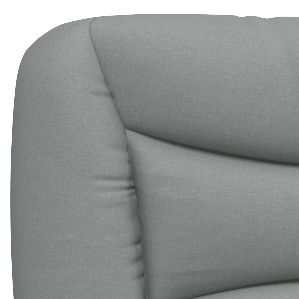Bed Frame with LED without Mattress "Hvar" Light Gray 59.8"x79.9" Fabric