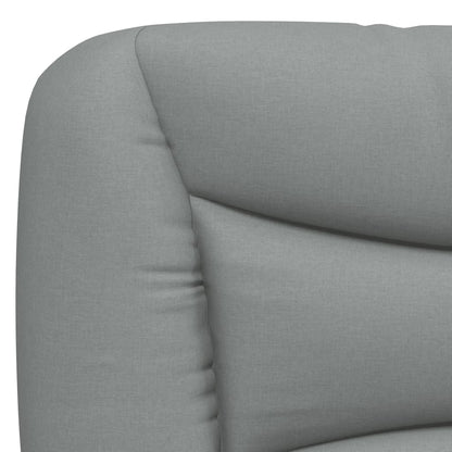 Bed Frame with LED without Mattress "Hvar" Light Gray 59.8"x79.9" Fabric