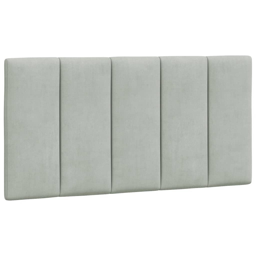 Bed Frame with LED without Mattress "Hanko" Light Gray 39.4"x79.9" Velvet