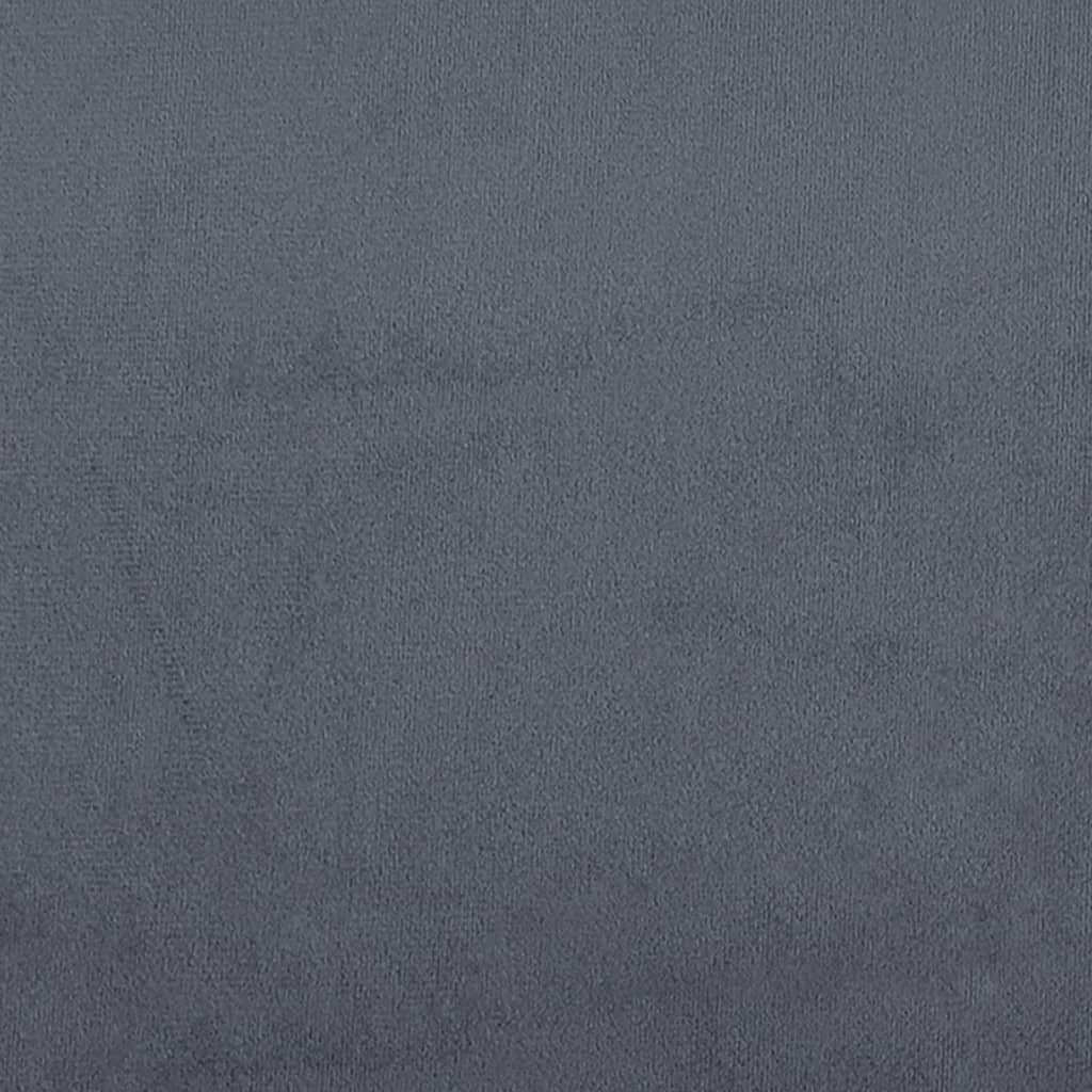 Bed Frame with LED without Mattress "Hanko" Dark Gray 53.9"x74.8" Velvet