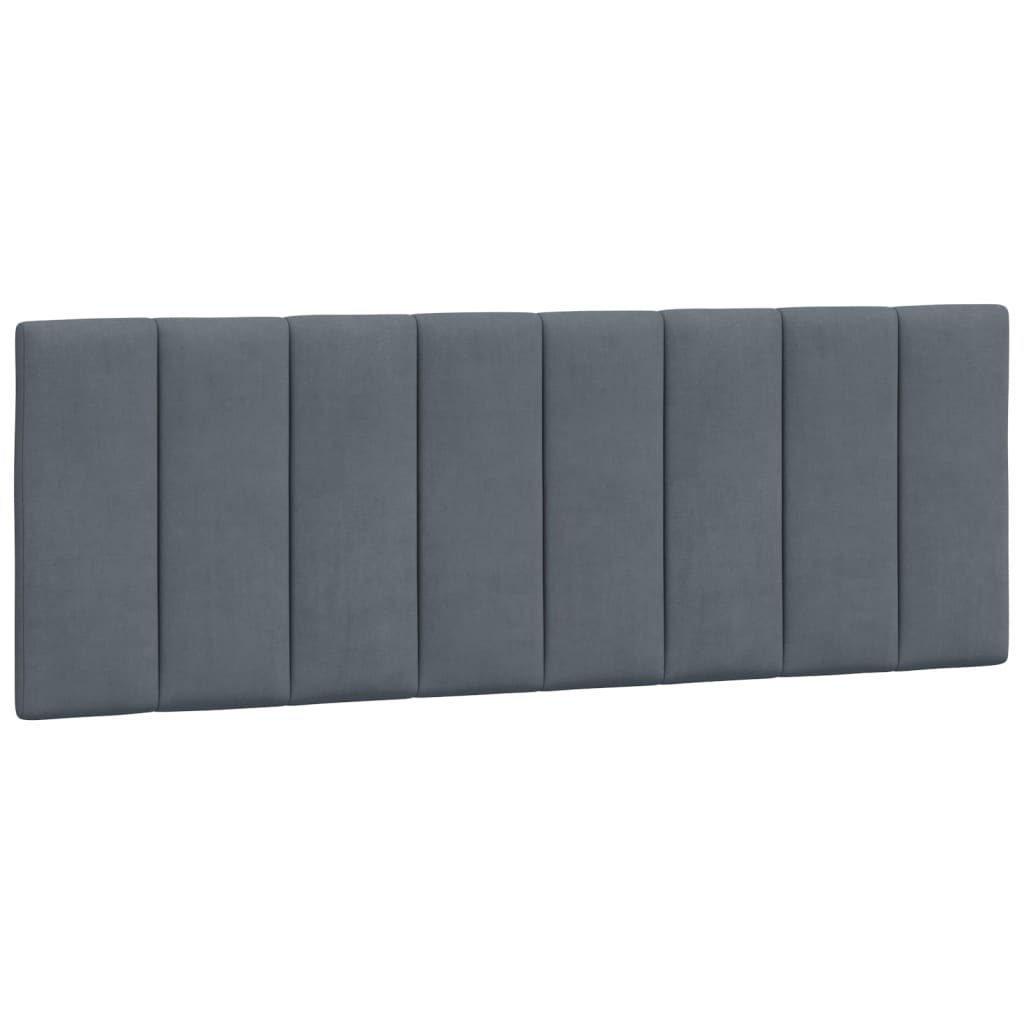 Bed Frame with LED without Mattress "Hanko" Dark Gray 53.9"x74.8" Velvet