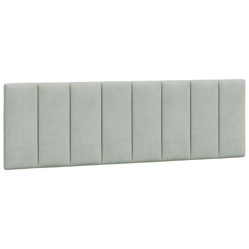 Bed Frame with LED without Mattress "Hanko" Light Gray 59.8"x79.9" Velvet