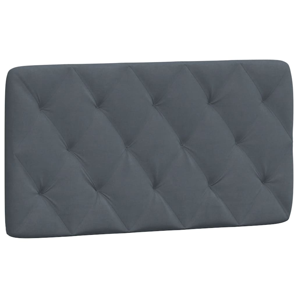 Bed Frame with LED without Mattress Dark Gray 39.4"x74.8" Velvet