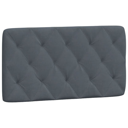 Bed Frame with LED without Mattress Dark Gray 39.4"x74.8" Velvet